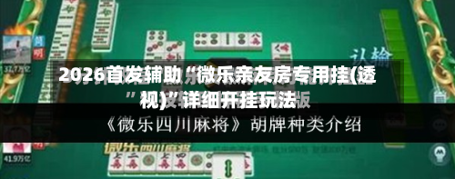 2026首发辅助“微乐亲友房专用挂(透视)”详细开挂玩法-第2张图片