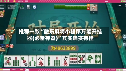 推荐一款“微乐麻将小程序万能开挂器(必备神器)”其实确实有挂-第3张图片