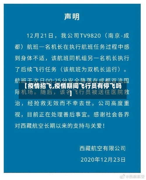 【疫情招飞,疫情期间飞行员有停飞吗】