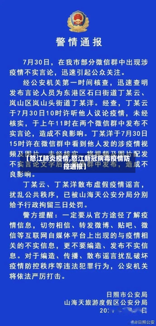 【怒江肺炎疫情,怒江新冠病毒疫情防控通报】