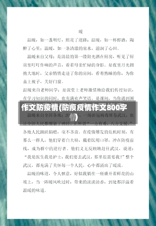 作文防疫情(防疫疫情作文800字)-第3张图片