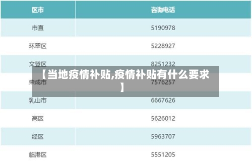 【当地疫情补贴,疫情补贴有什么要求】-第3张图片