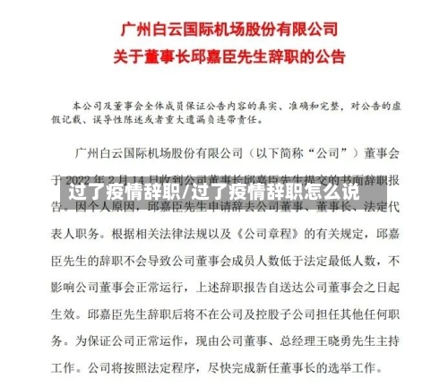 过了疫情辞职/过了疫情辞职怎么说-第2张图片