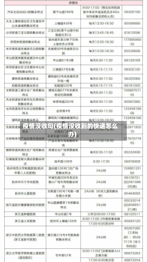 疫情没收句(疫情没收到的快递怎么办)