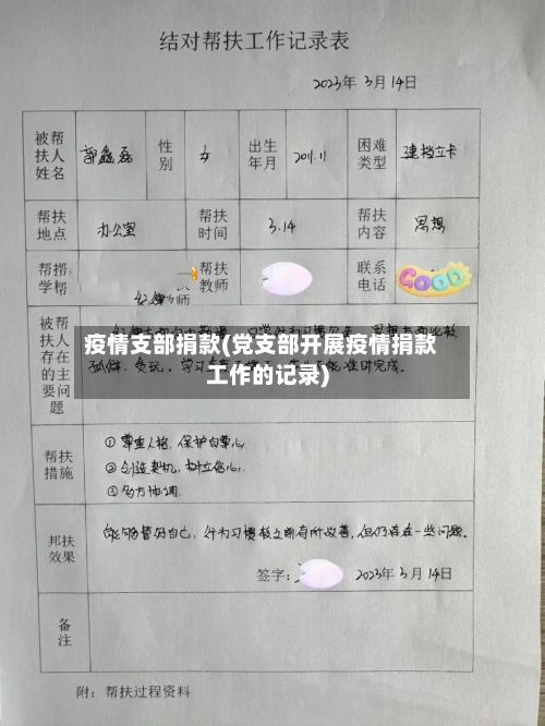 疫情支部捐款(党支部开展疫情捐款工作的记录)-第1张图片