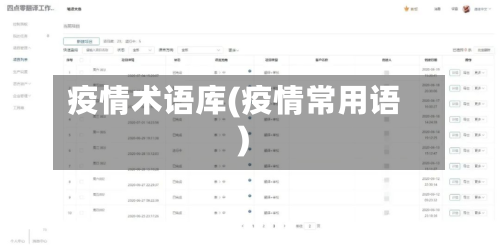 疫情术语库(疫情常用语)-第1张图片